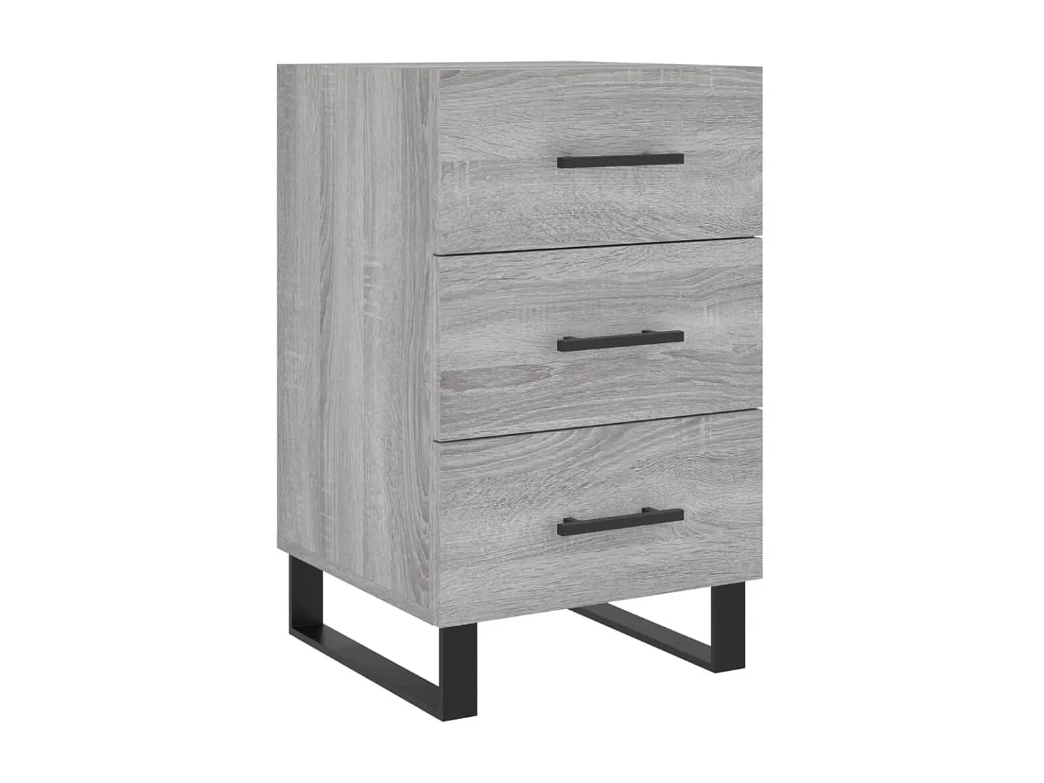 Comodino Sonoma grigio 40x40x66 cm in derivati del legno