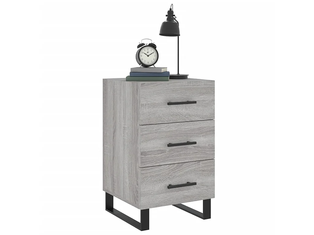 Comodino Sonoma grigio 40x40x66 cm in derivati del legno