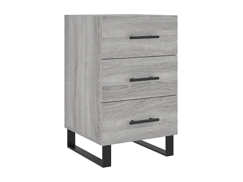 Sonoma grauer Nachttisch 40x40x66 cm, Holzwerkstoff