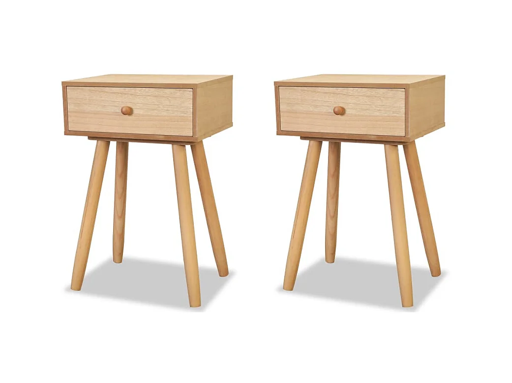 Table de chevet 2 pcs Bois de pin massif 40 x 30 x 61 cm Marron