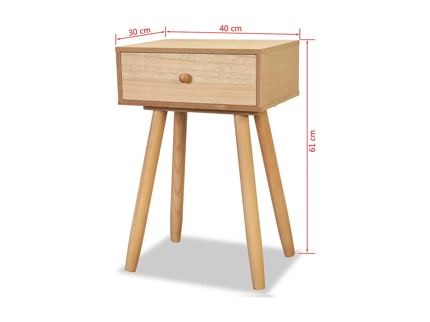 Table de chevet 2 pcs Bois de pin massif 40 x 30 x 61 cm Marron