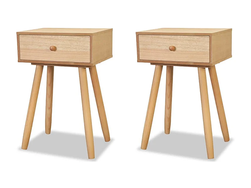Table de chevet 2 pcs Bois de pin massif 40 x 30 x 61 cm Marron
