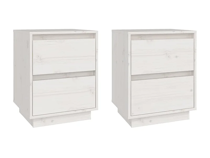 Tables de chevet 2 pcs Blanc 40x35x50 cm Bois de pin solide