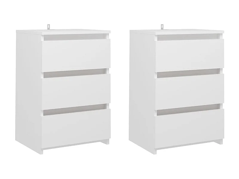 Comodini 2 pz Bianco 40x35x62,5 cm Truciolato