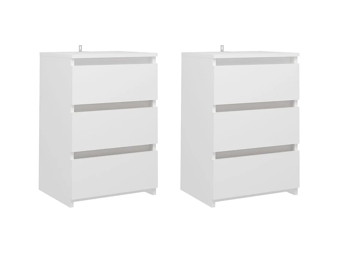 Comodini 2 pz Bianco 40x35x62,5 cm Truciolato
