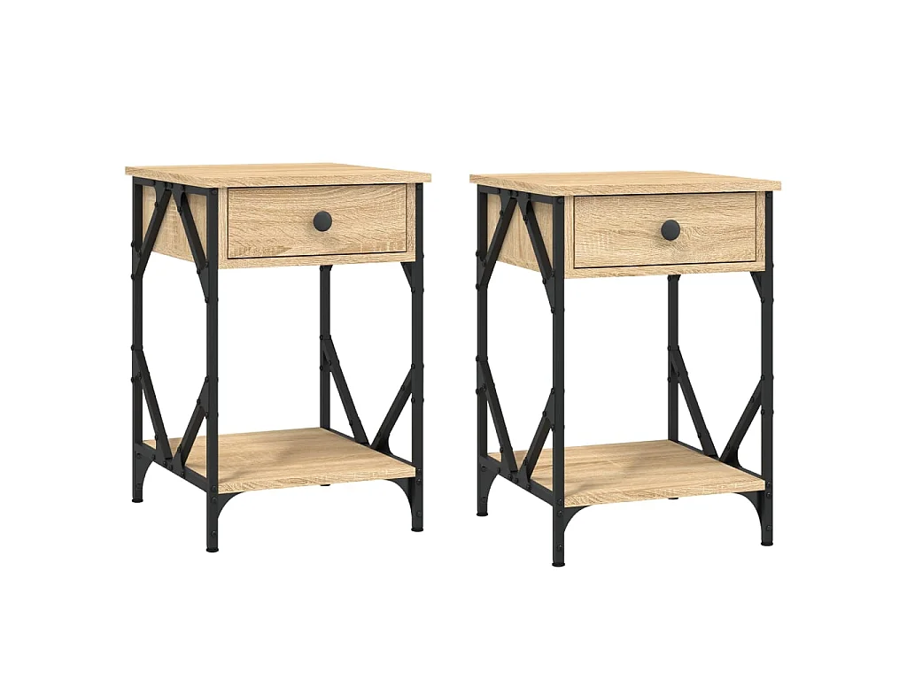 Tables de chevet 2pcs chêne sonoma 40x42x60cm bois d'ingénierie