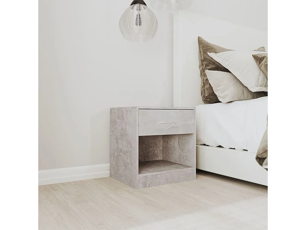 Tables de chevet 2 pcs avec tiroir Gris béton
