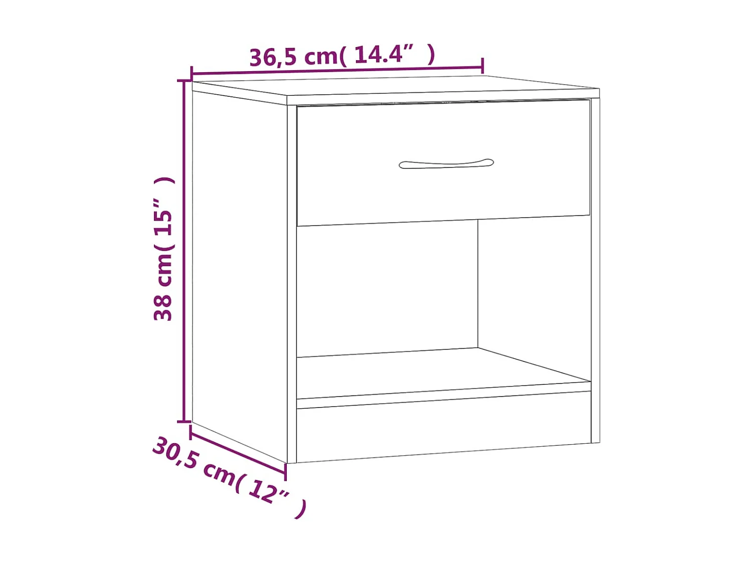 Tables de chevet 2 pcs avec tiroir Gris béton