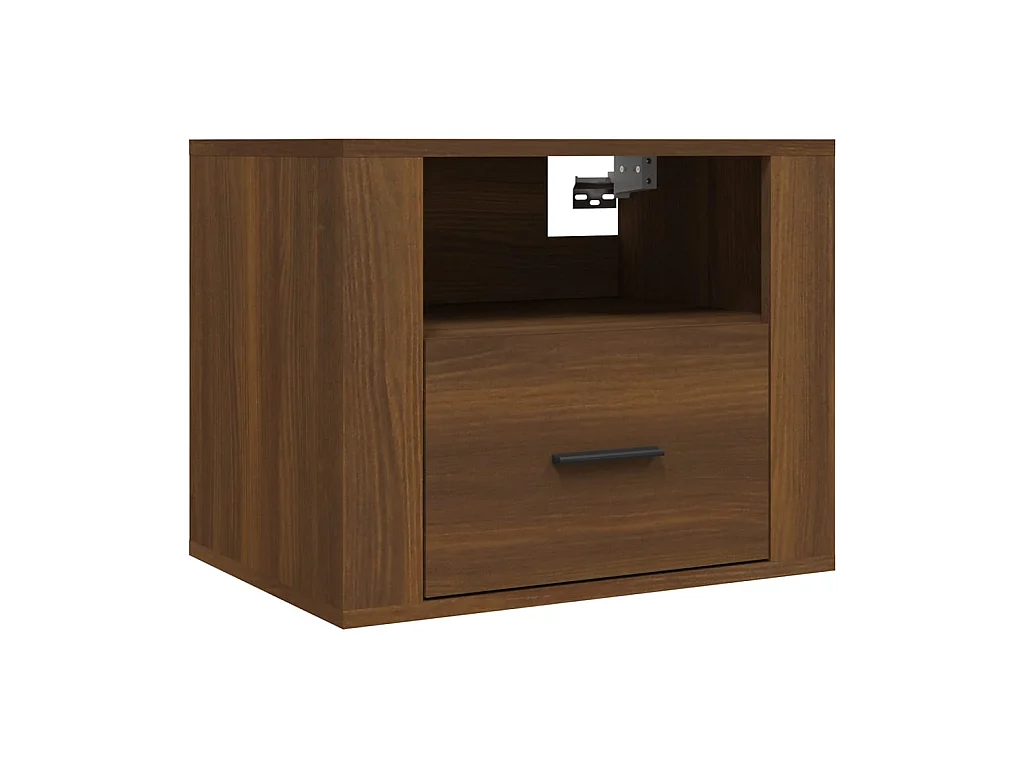 Table de chevet murale Chêne marron 50x36x40 cm