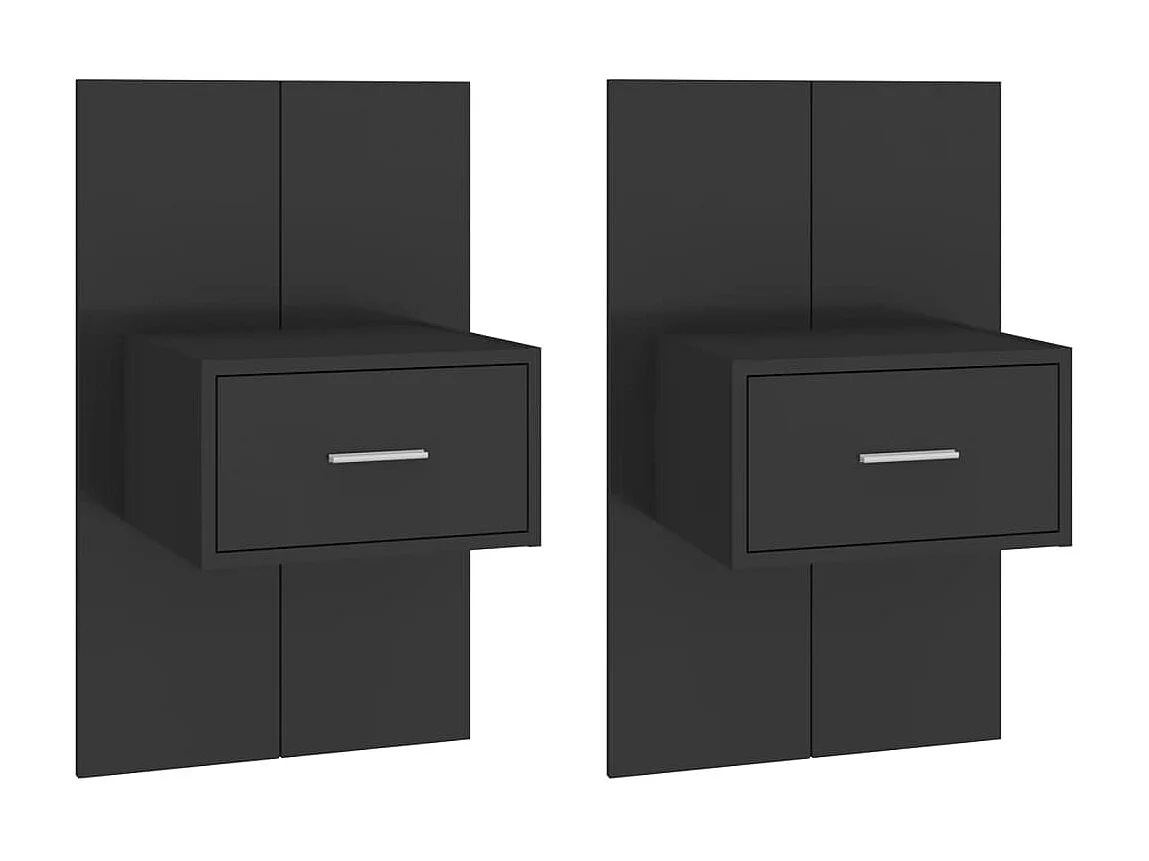 Nachtkastjes voor wandmontage 2 stuks Zwart