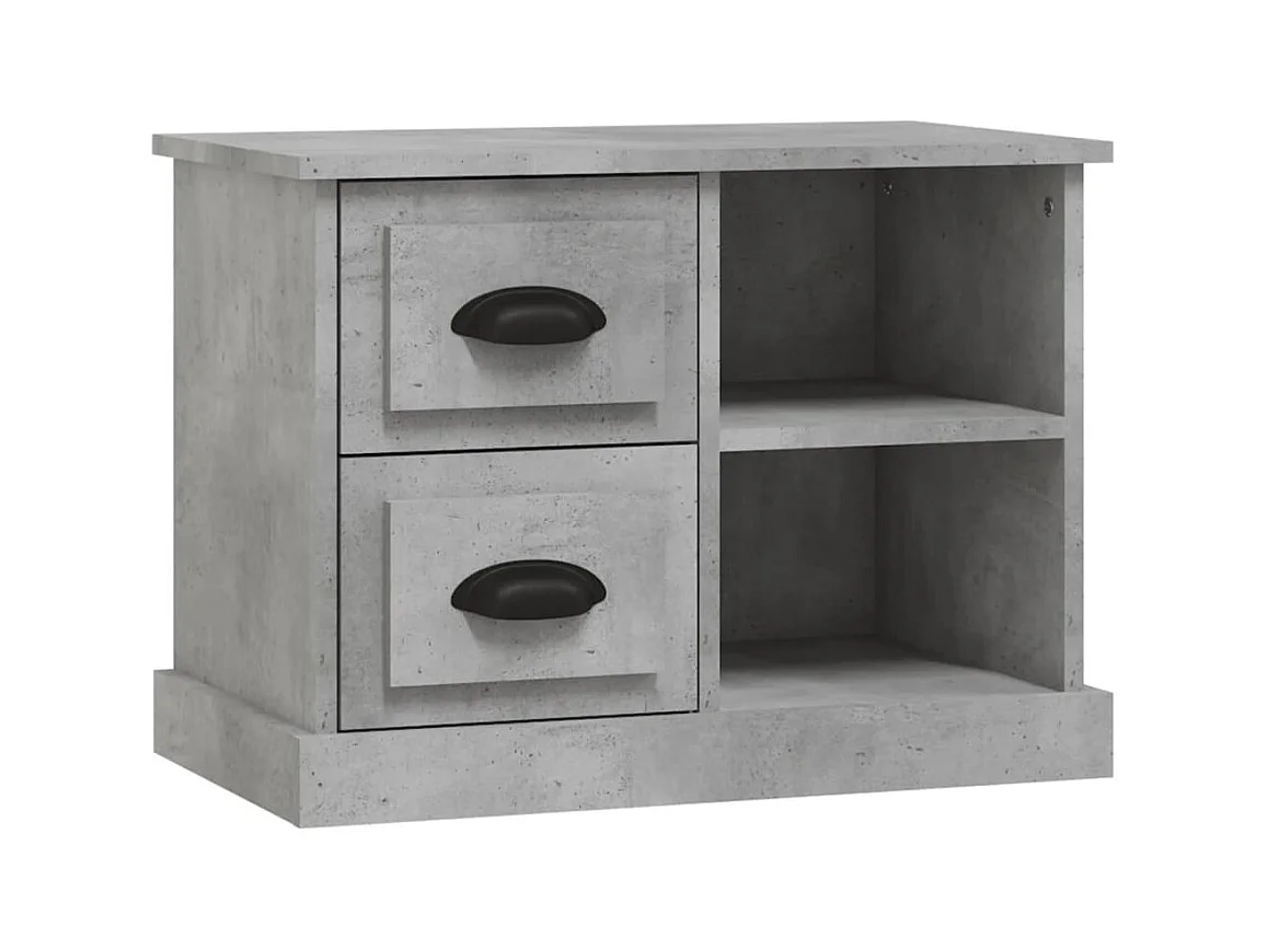 Table de chevet gris béton 60x35,5x45 cm