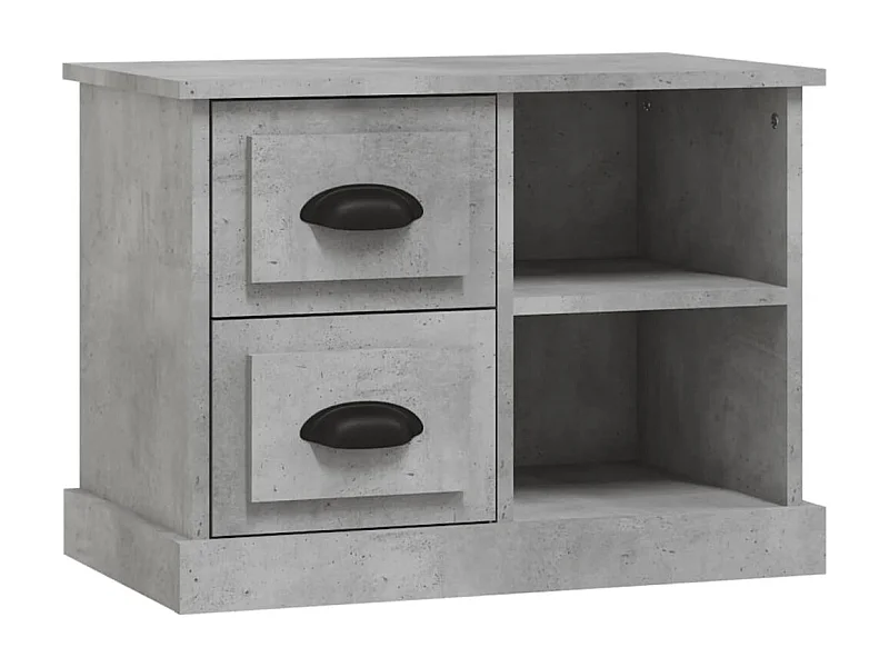 Table de chevet gris béton 60x35,5x45 cm