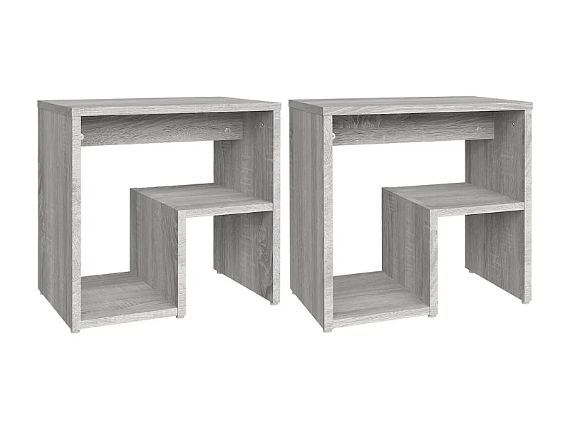 Nachttische 2 Stk. Sonoma grau 40x30x40 cm Holzwerkstoff