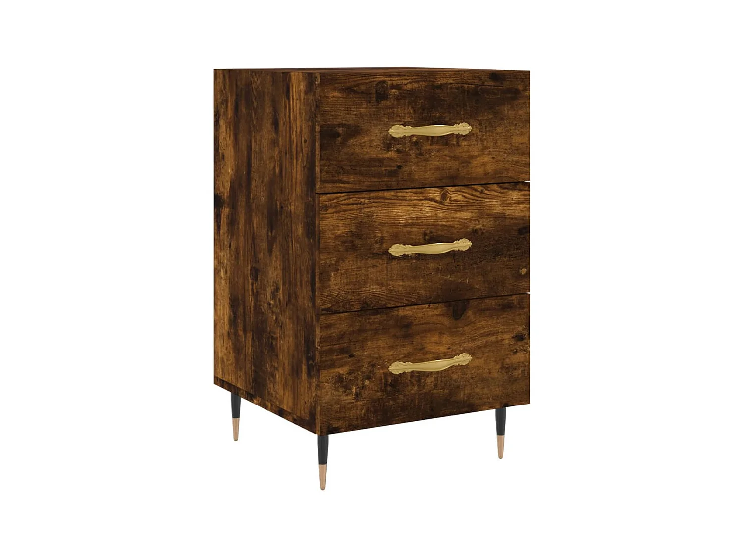 Table de chevet chêne fumé 40x40x66 cm bois d'ingénierie