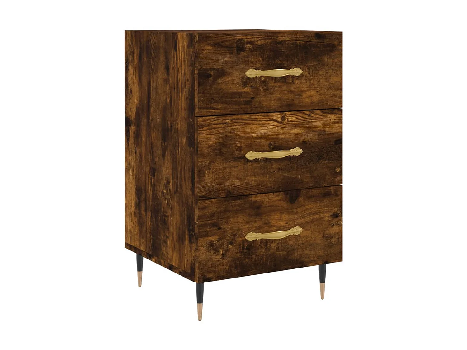 Table de chevet chêne fumé 40x40x66 cm bois d'ingénierie