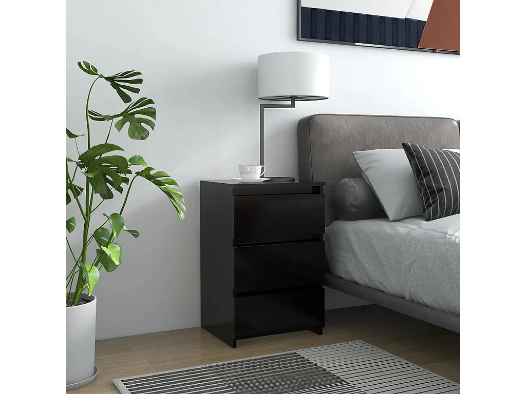 Tables de chevet 2 pcs Noir 40x35x62,5 cm Aggloméré