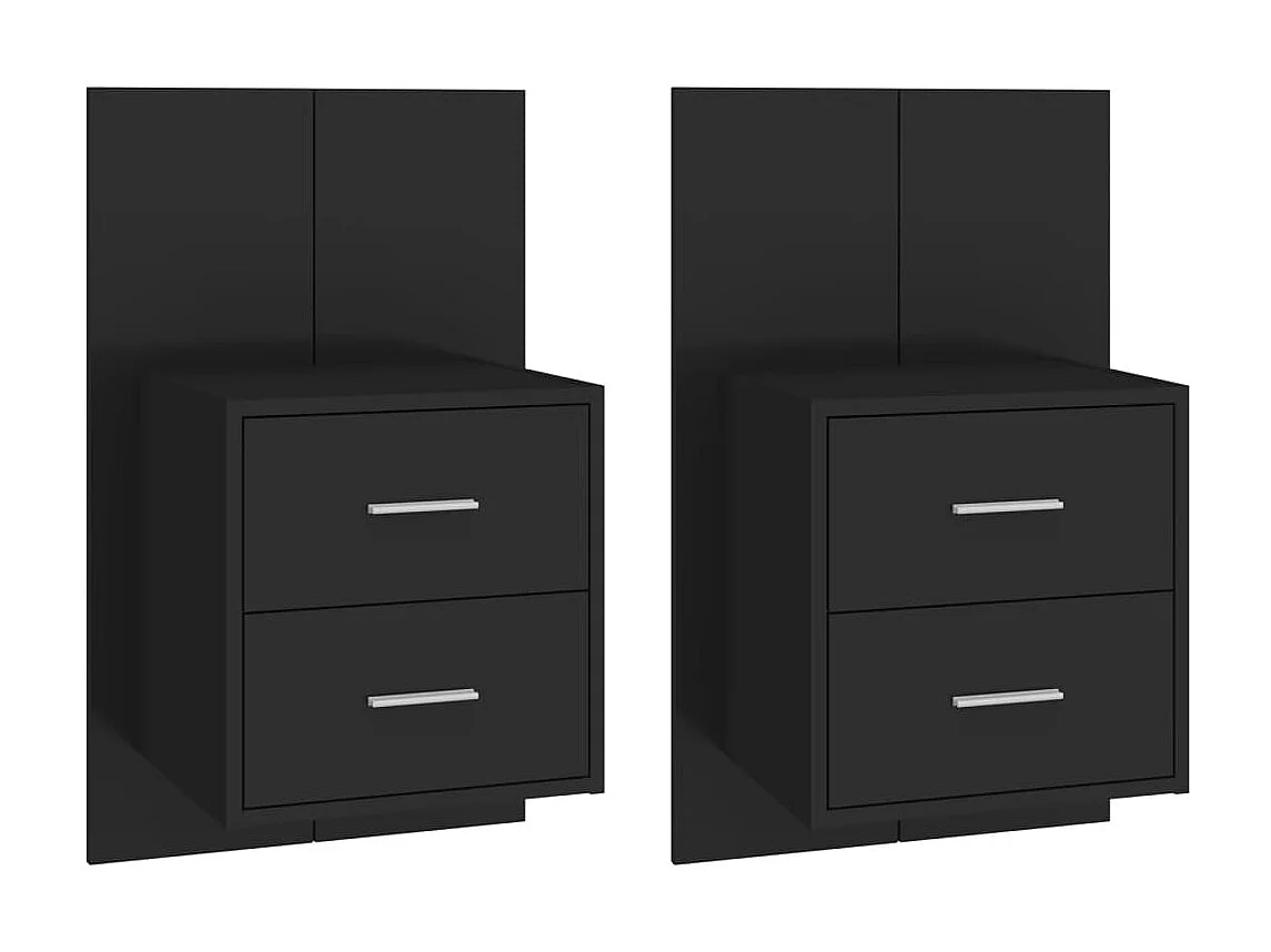 Nachtkastjes voor wandmontage 2 stuks Zwart