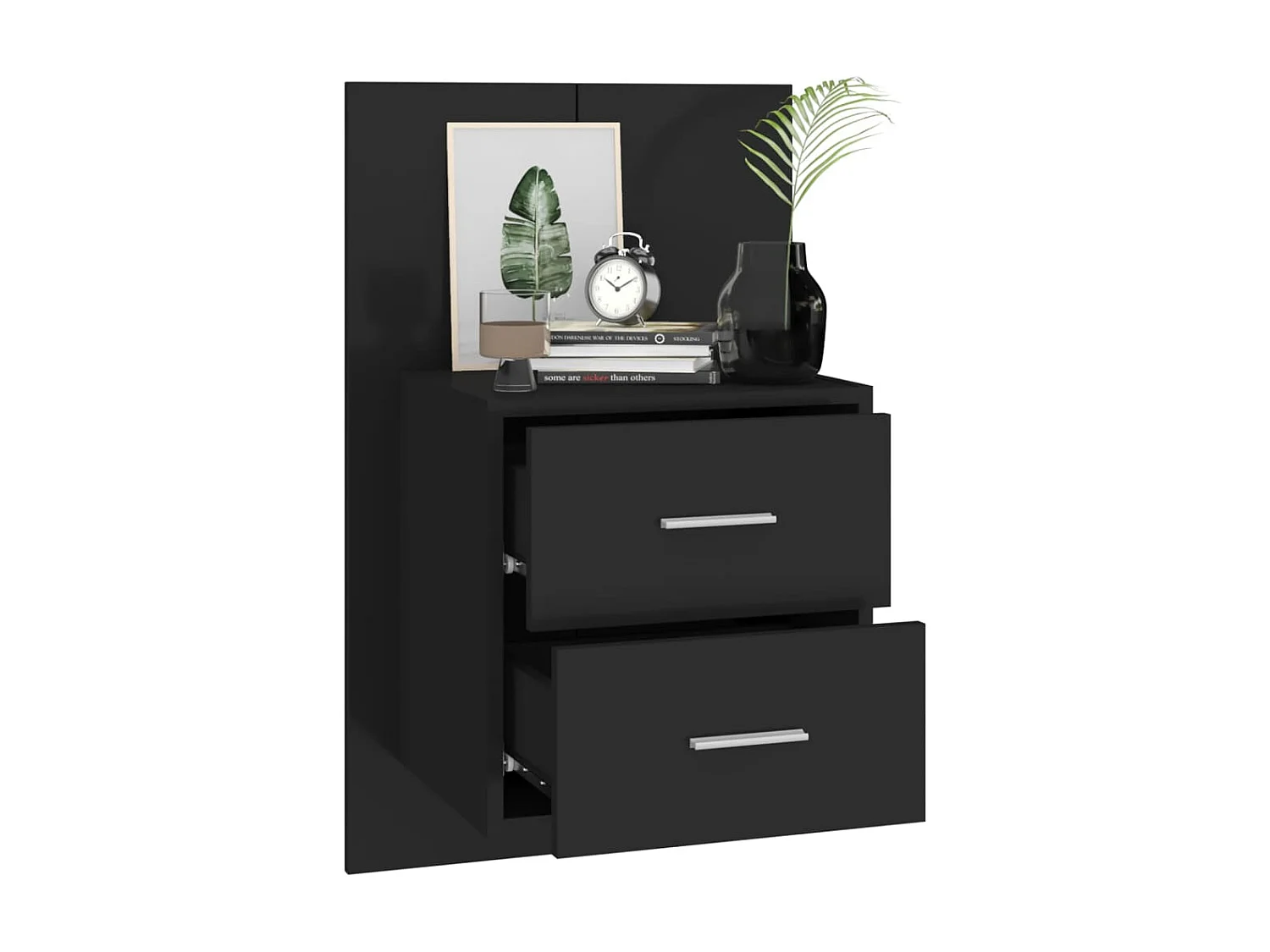 Tables de chevet murales 2 pcs Noir