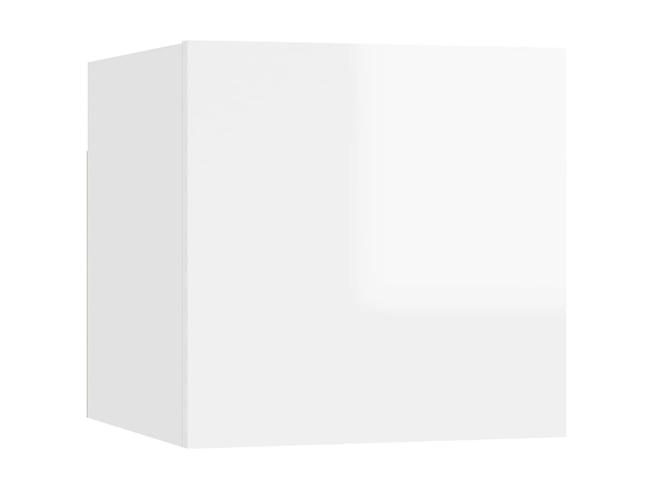 Mesa de cabeceira branco brilhante 30,5x30x30 cm aglomerado