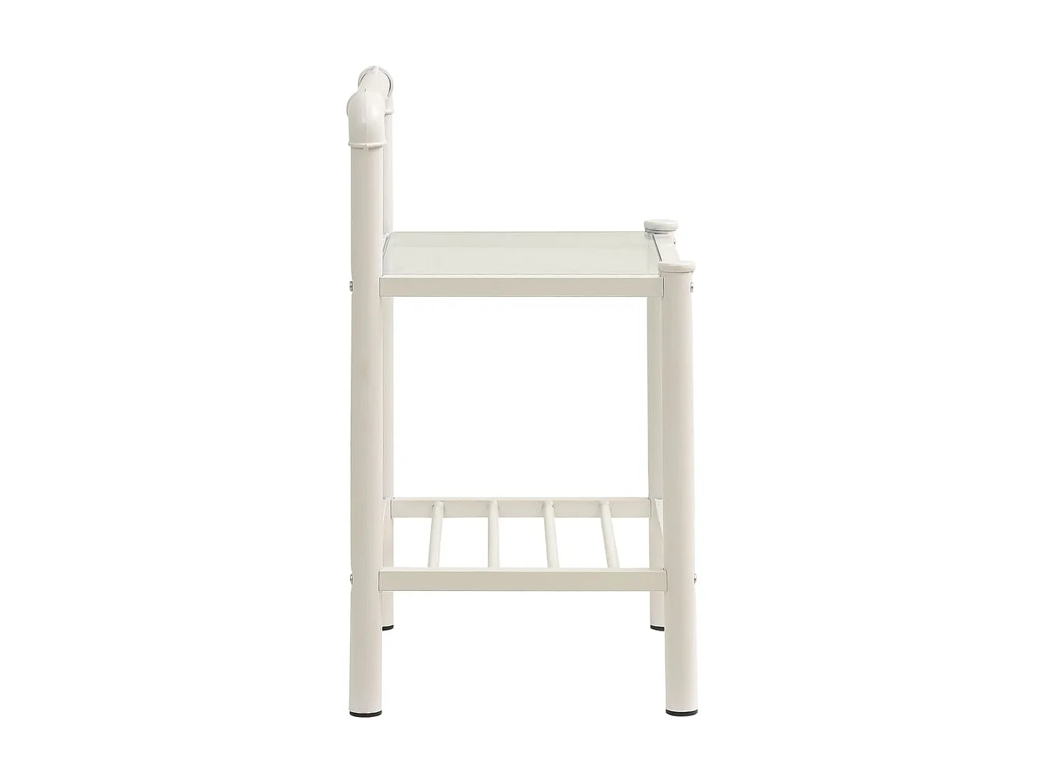 Tables de chevet 2 pcs Blanc et transparent Métal et verre