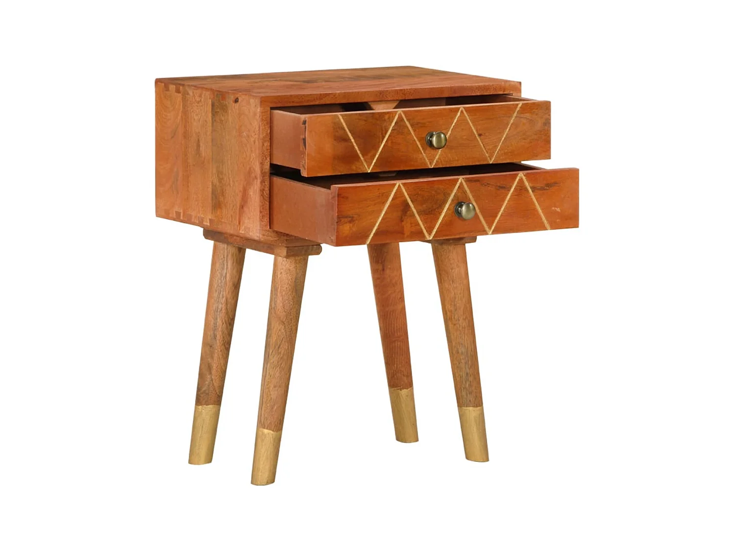 Table de chevet 43 x 30 x 58 cm Bois de manguier massif