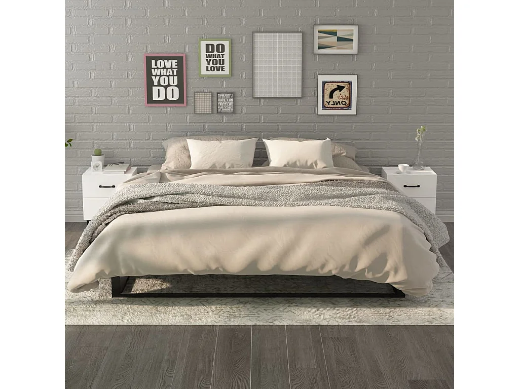 Nachttische 2 Stk. Glänzend weiß 40x35x47,5 cm