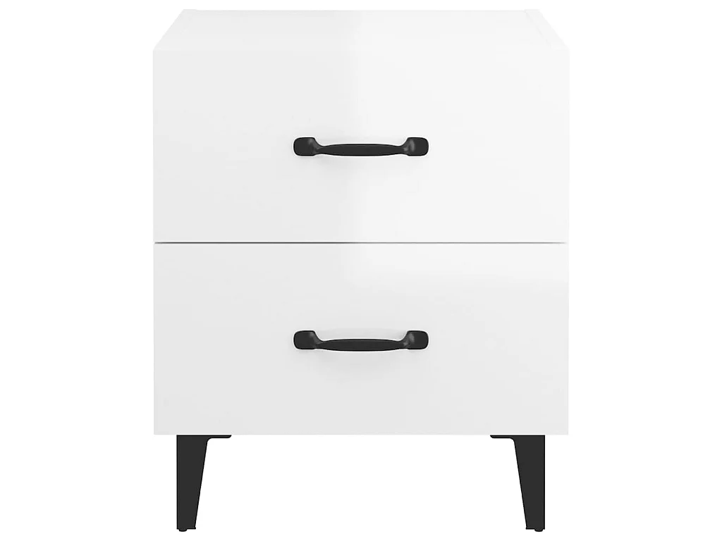 Nachttische 2 Stk. Glänzend weiß 40x35x47,5 cm