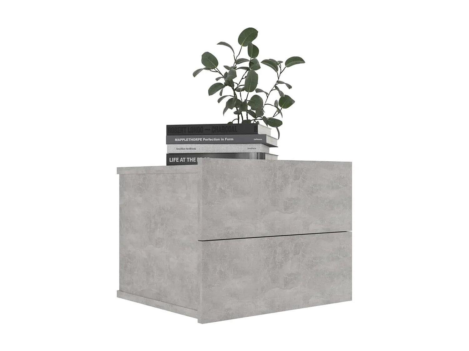 Mesa de cabeceira cinza concreto 40 x 30 x 30 cm aglomerado