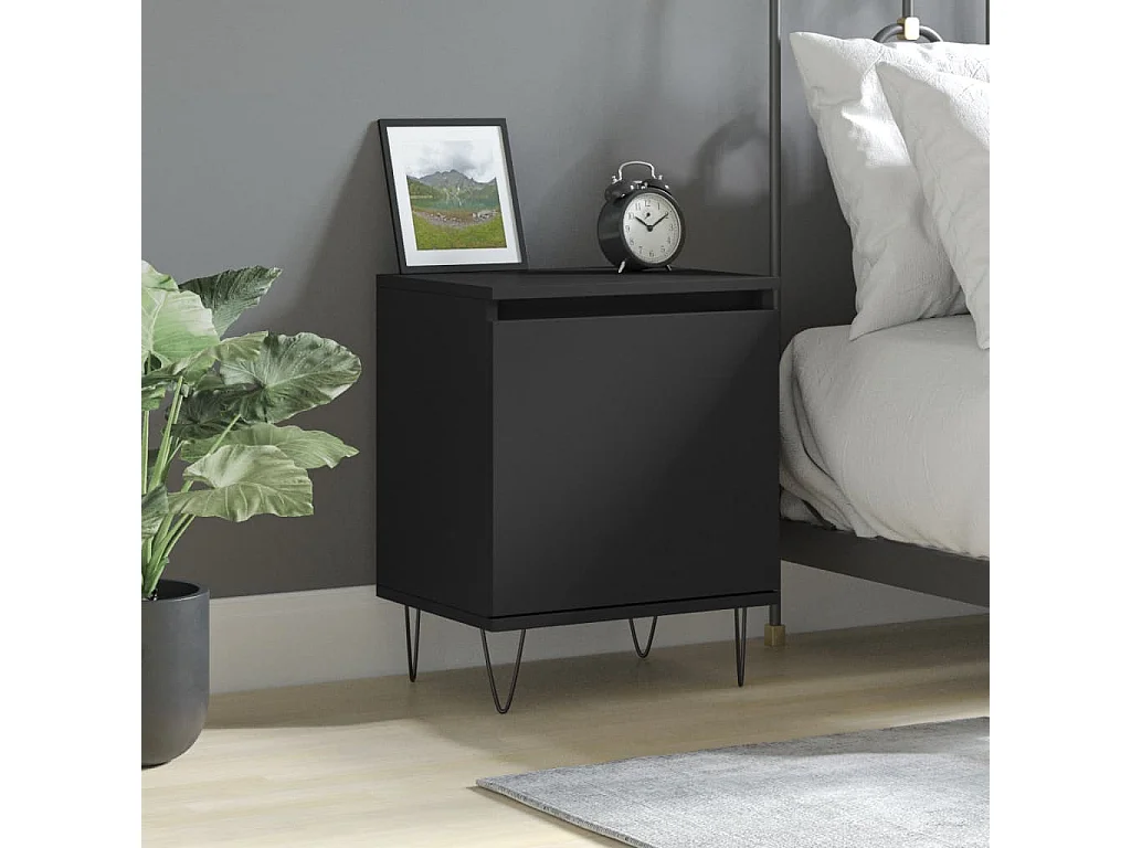Zwart nachtkastje 40x30x50 cm samengesteld hout