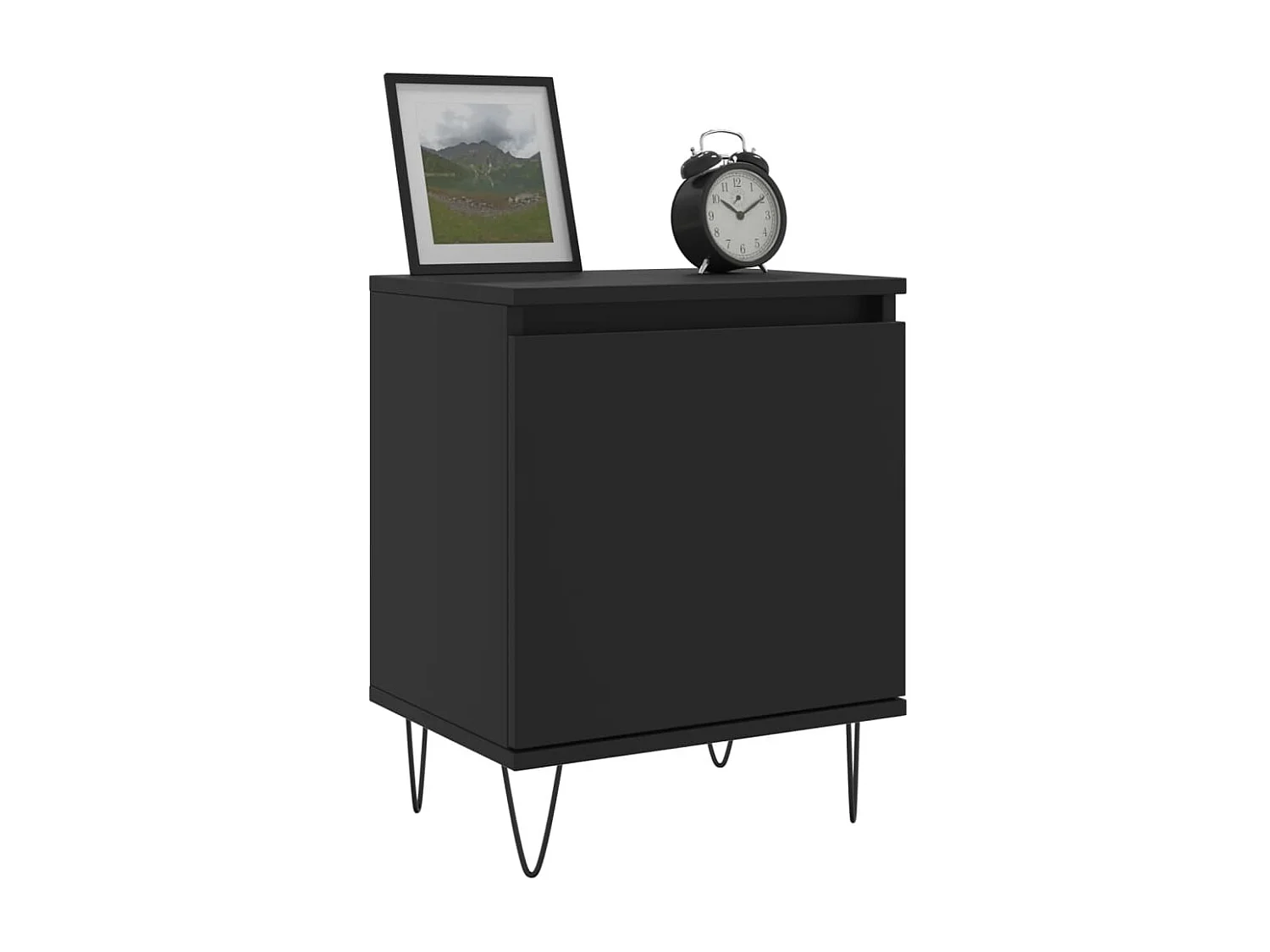Zwart nachtkastje 40x30x50 cm samengesteld hout
