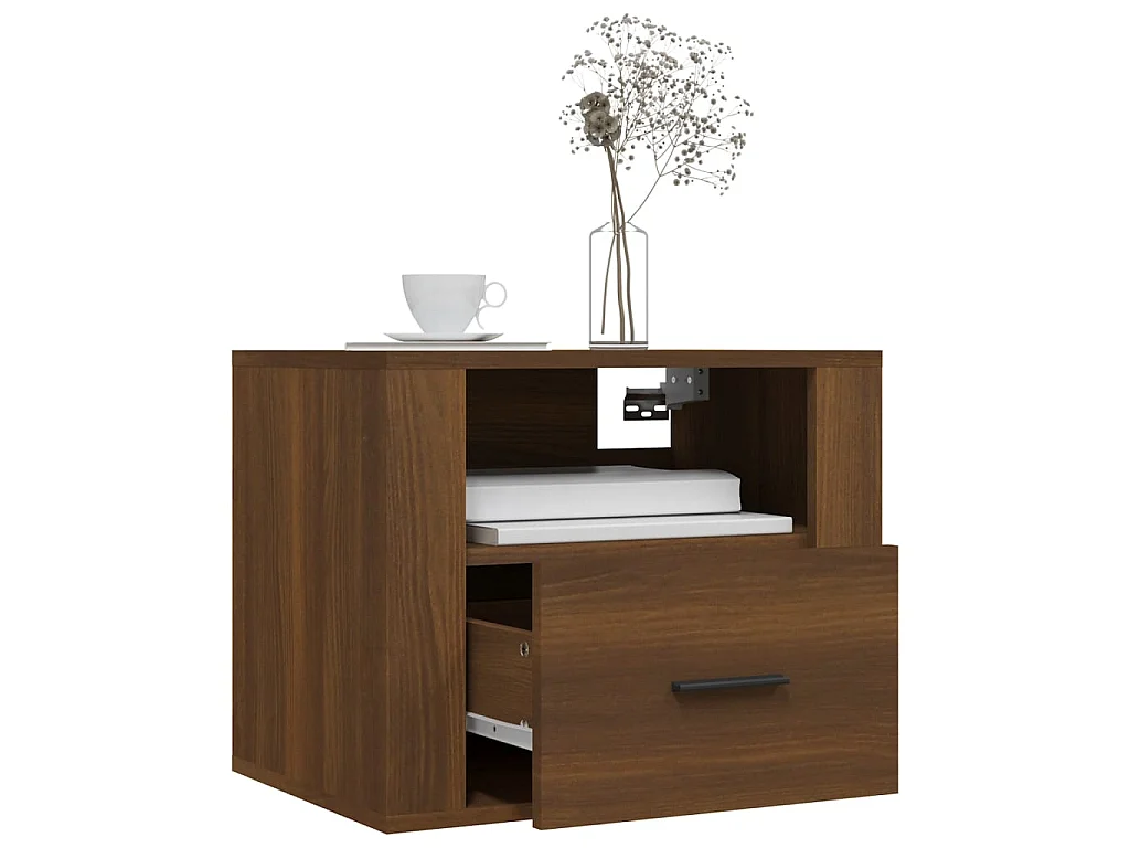 Nachtkastjes voor wandmontage 2 stuks Bruin eiken 50x36x40 cm