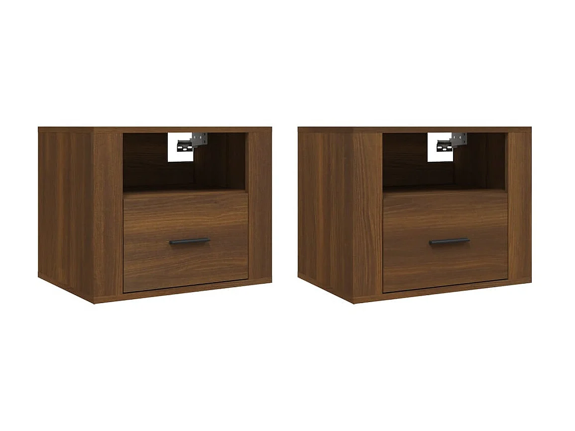 Tables de chevet murales 2 pcs Chêne marron 50x36x40 cm