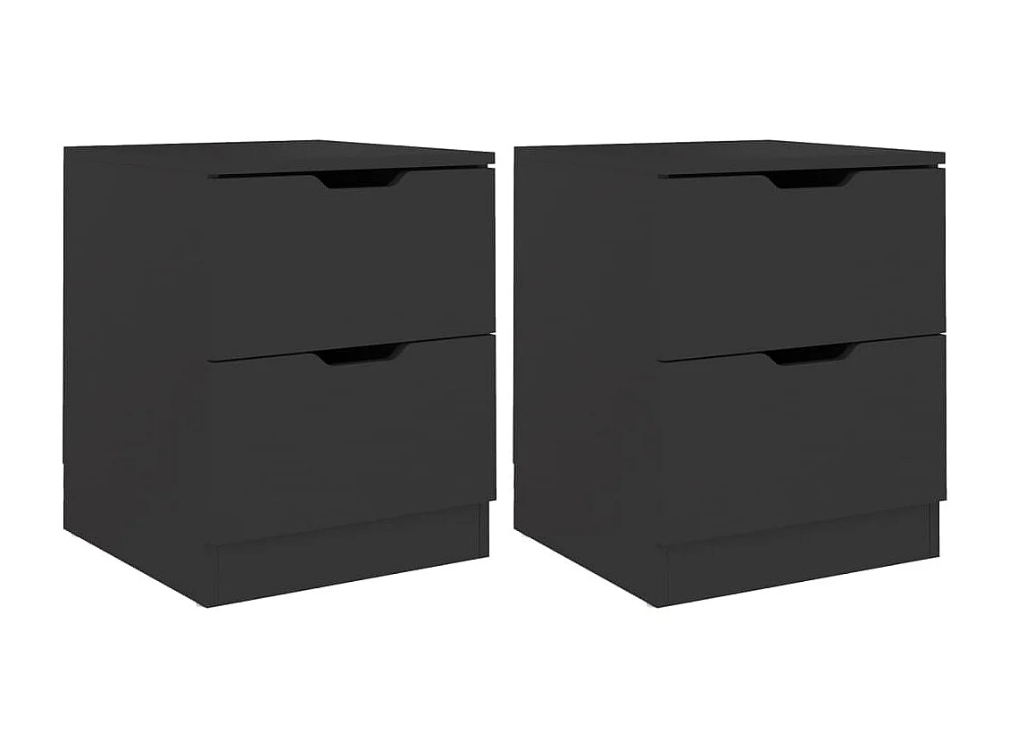 Comodini 2 pz Nero 40x40x50 cm Truciolato