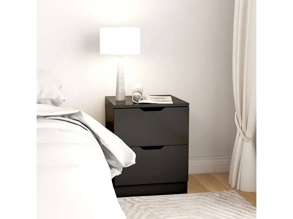 Comodini 2 pz Nero 40x40x50 cm Truciolato