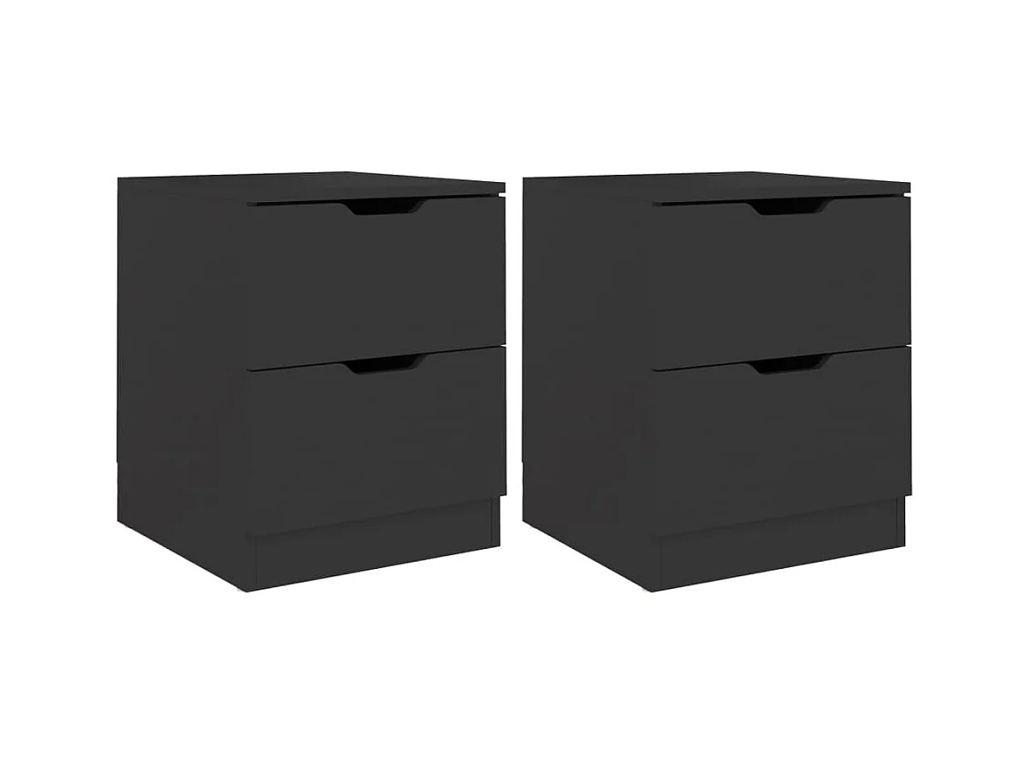 Tables de chevet 2 pcs Noir 40x40x50 cm Aggloméré