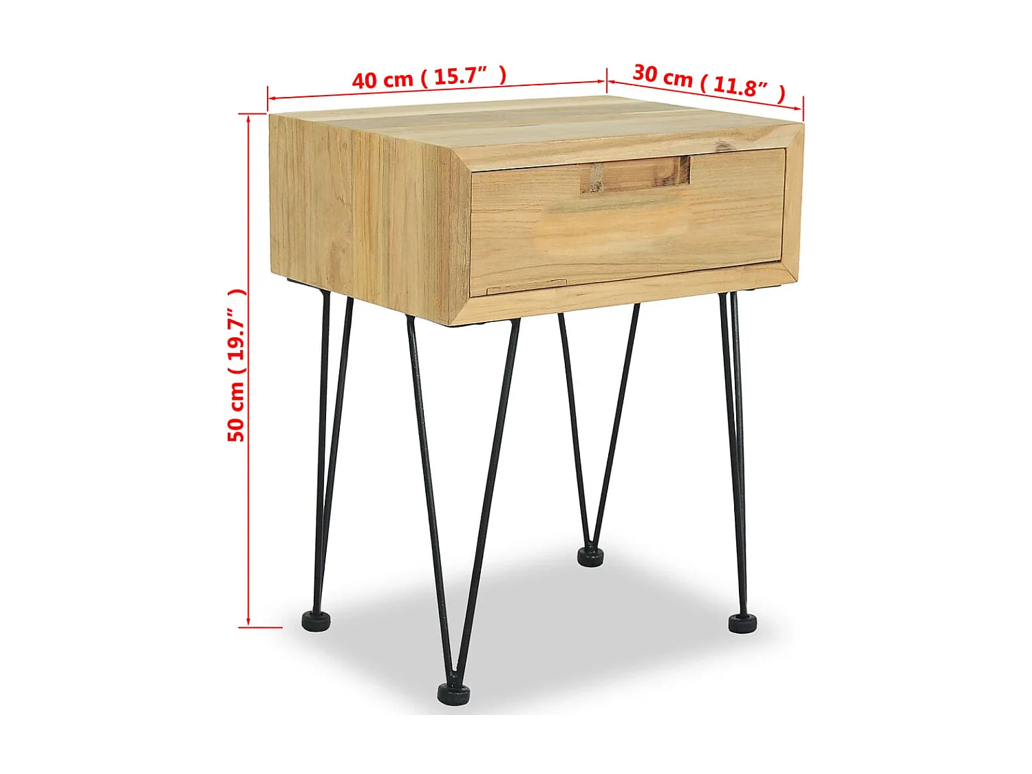 Comodino 40 x 30 x 50 cm Teak