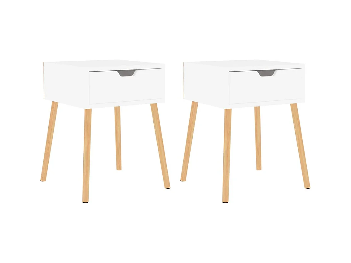 Tables de chevet 2 pcs Blanc 40x40x56 cm Aggloméré