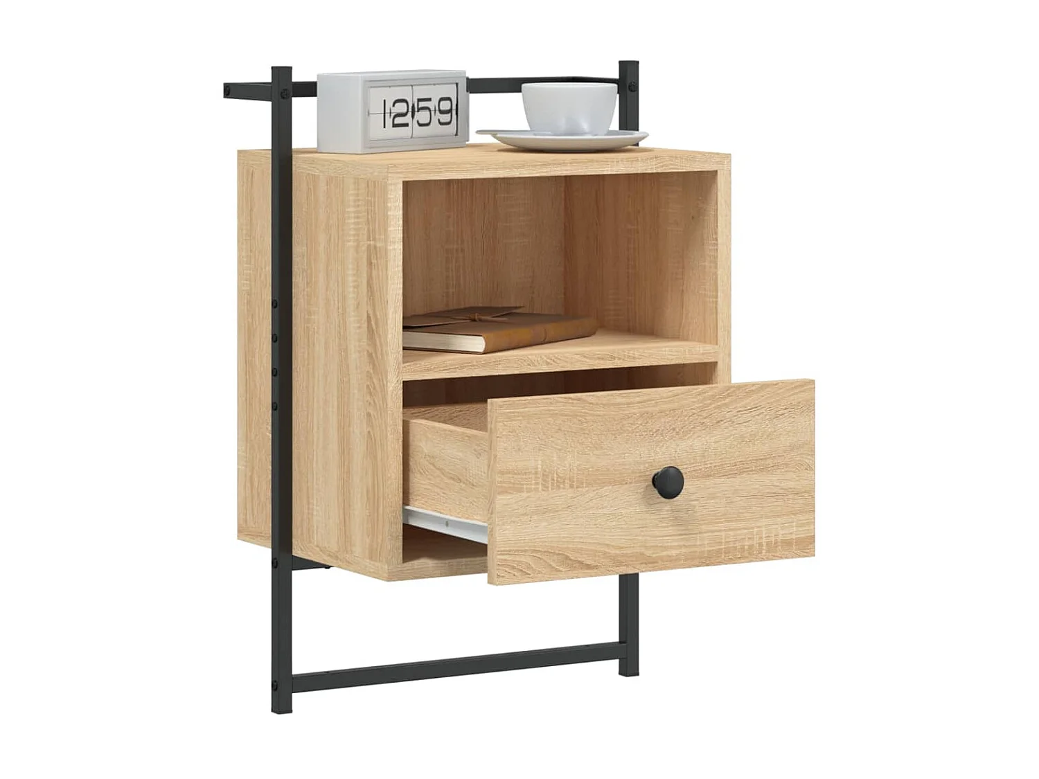 Table de chevet murale chêne sonoma 40x30x61 cm