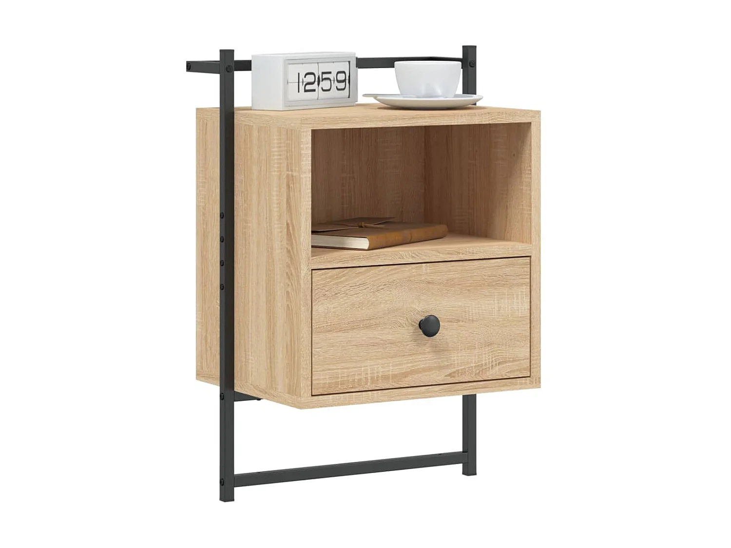 Table de chevet murale chêne sonoma 40x30x61 cm