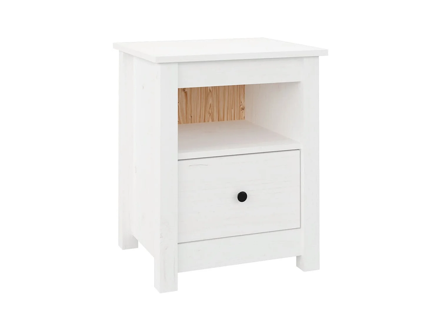 Table de chevet Blanc 40x35x49 cm Bois de pin massif