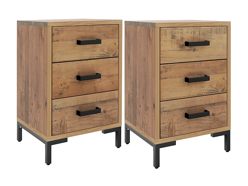 Mesitas de noche 2 piezas 40x30x55 cm Madera maciza de pino