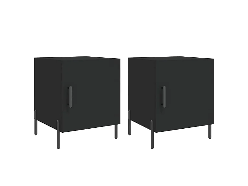 Tables de chevet 2 pcs noir 40x40x50 cm bois d’ingénierie