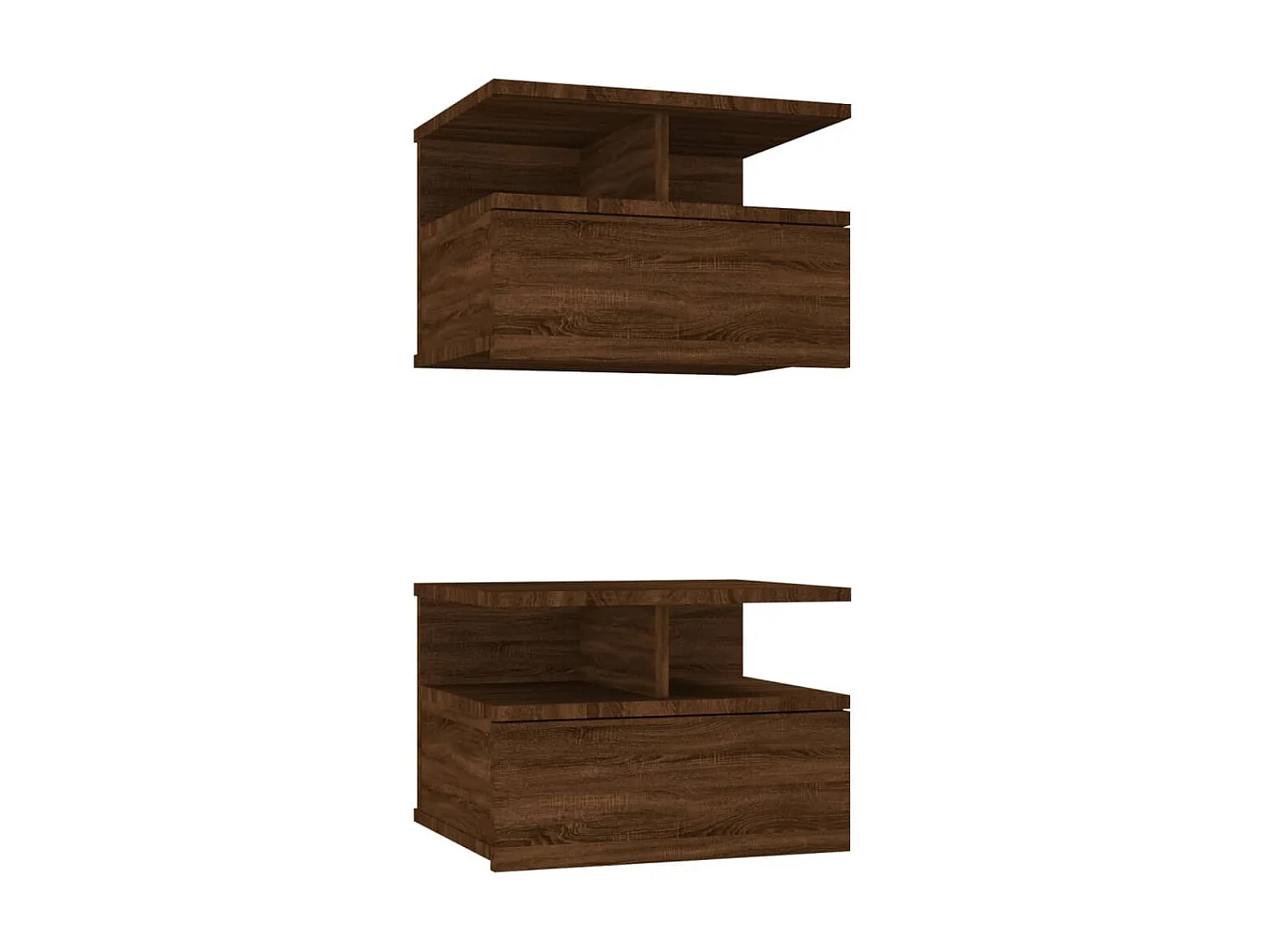 Tables de chevet flottantes 2 pcs Chêne marron 40x31x27 cm