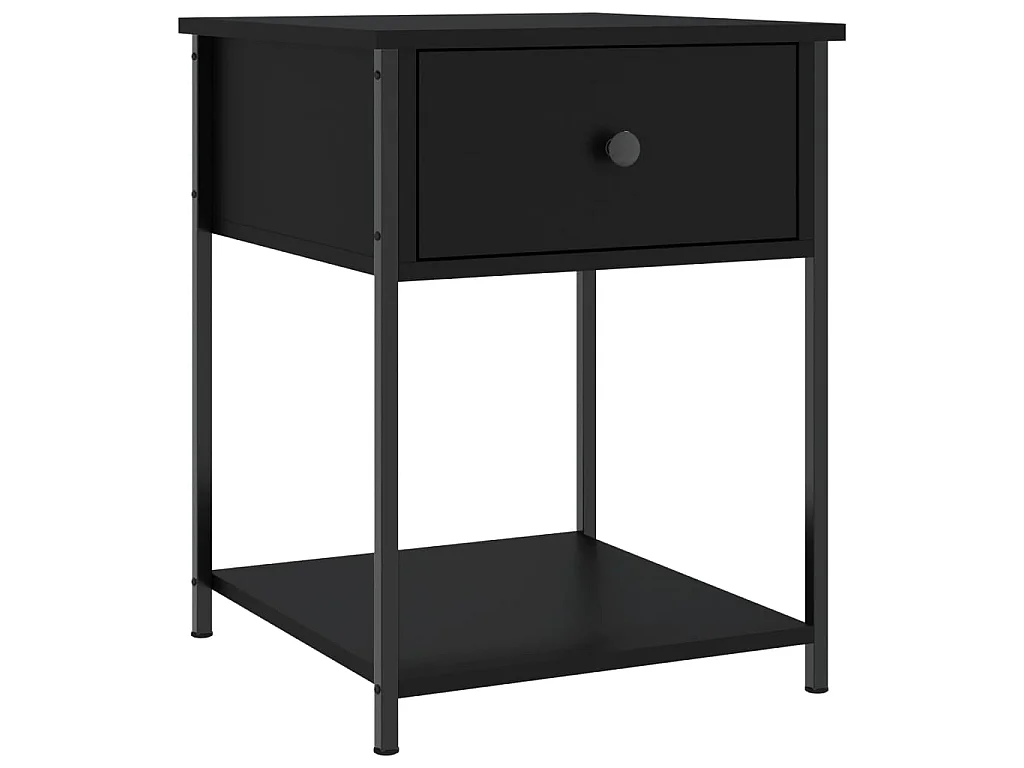 Mesitas de noche 2 piezas madera contrachapada negra 44x45x58 cm