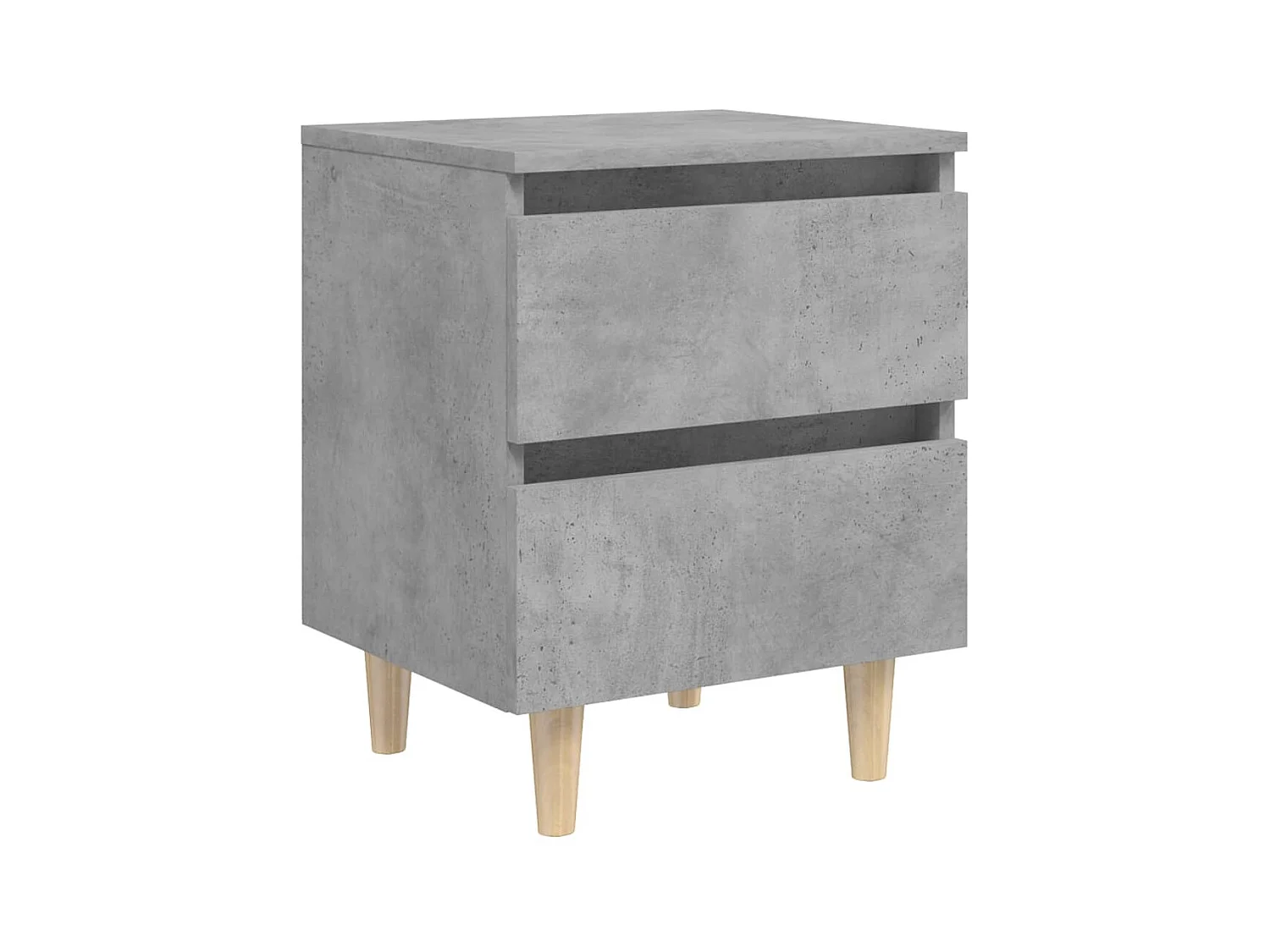 Comodino con gambe in pino Grigio cemento 40x35x50 cm