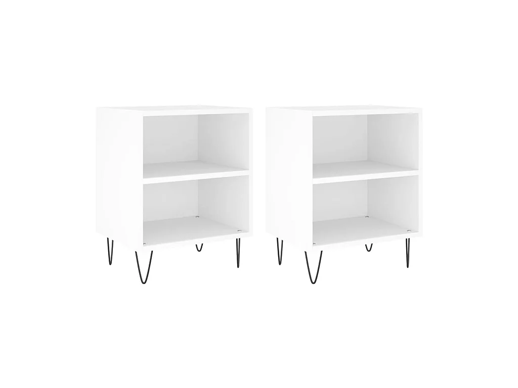 Tables de chevet 2 pcs blanc 40x30x50 cm bois d'ingénierie