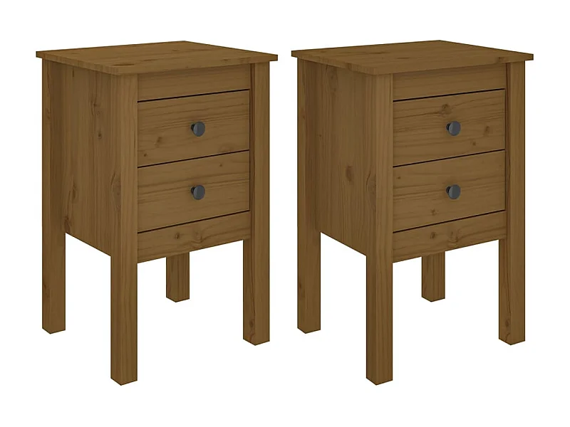 Mesitas de noche 2 piezas Marrón miel 40x35x61,5 cm Pino macizo