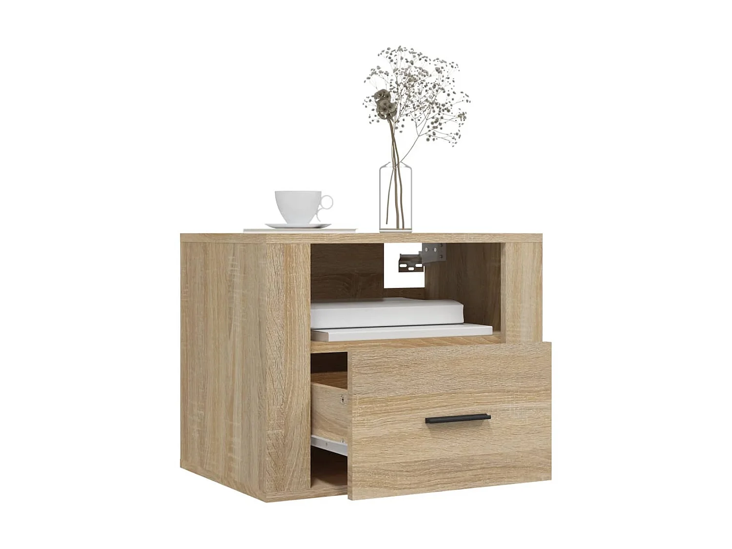 Table de chevet murale Chêne sonoma 50x36x40 cm