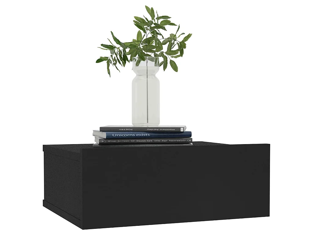 Table de chevet flottante Noir 40x30x15 cm Aggloméré