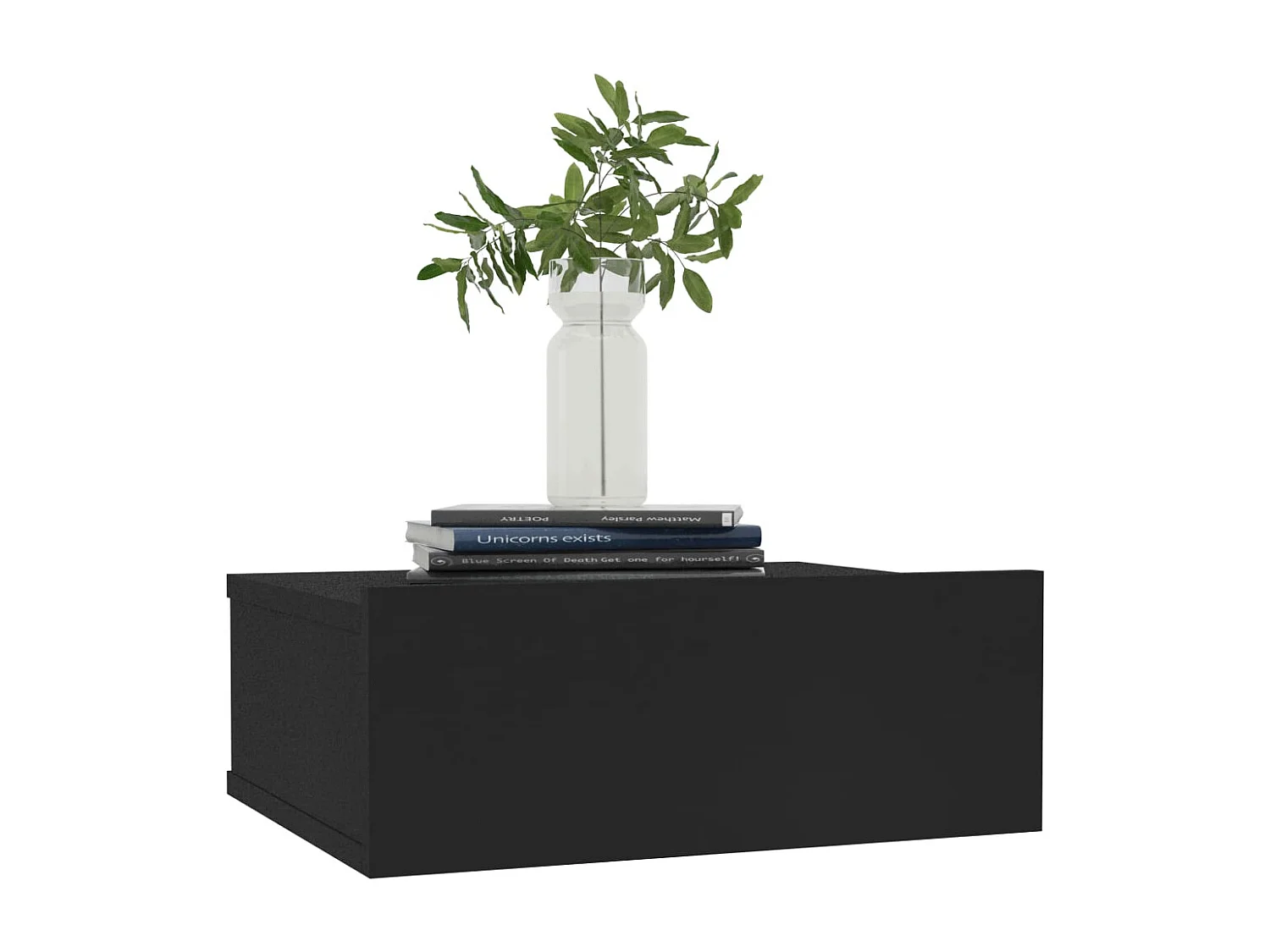 Table de chevet flottante Noir 40x30x15 cm Aggloméré